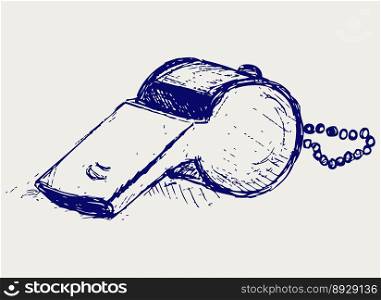 Sports whistle with pea vector image
