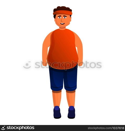 Sportsman overweight icon. Cartoon of sportsman overweight vector icon for web design isolated on white background. Sportsman overweight icon, cartoon style