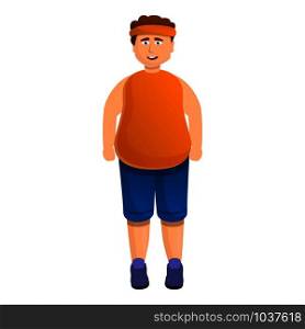 Sportsman overweight icon. Cartoon of sportsman overweight vector icon for web design isolated on white background. Sportsman overweight icon, cartoon style