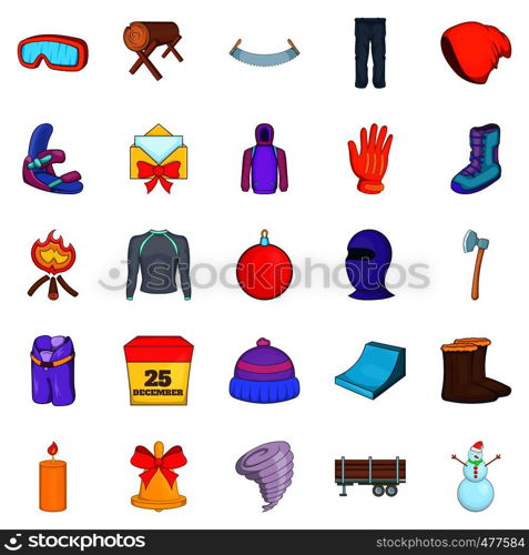 Sportswear icons set. Cartoon set of 25 sportswear vector icons for web isolated on white background. Sportswear icons set, cartoon style