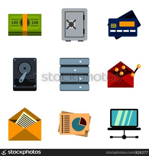 Spot cash icons set. Cartoon set of 9 spot cash vector icons for web isolated on white background. Spot cash icons set, cartoon style