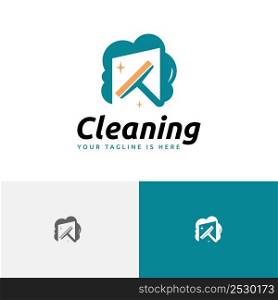 Spotless House Window Cleaner Cleaning Service Logo Template