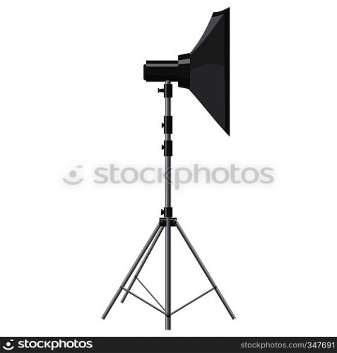 Spotlight for shooting icon in cartoon style isolated on white background. Components for photo shooting symbol. Spotlight for shooting icon, cartoon style
