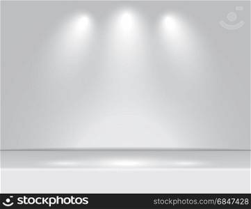 Spotlight gray light rays room studio background for use in various applications and design products vector. Spotlight gray light rays room studio background vector