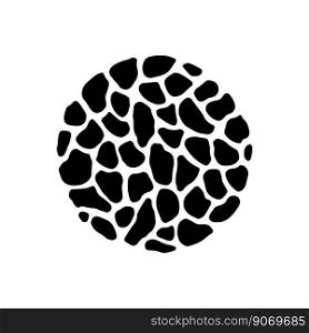 Spots round abstract animals textures. Hand-drawn texture in a circle. Vector