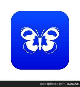Spotted butterfly icon digital blue for any design isolated on white vector illustration. Spotted butterfly icon digital blue