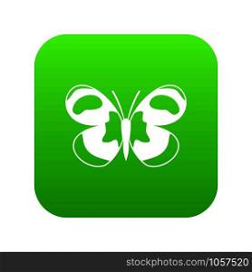Spotted butterfly icon digital green for any design isolated on white vector illustration. Spotted butterfly icon digital green