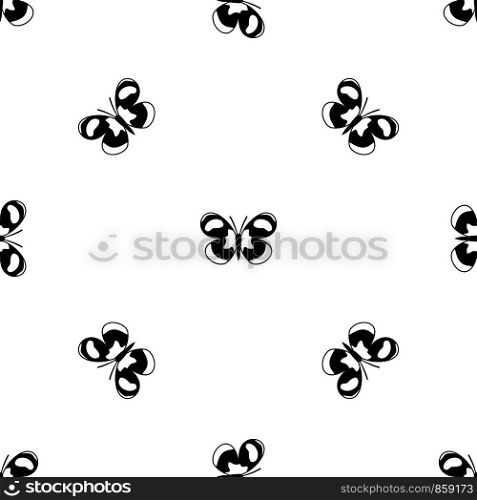 Spotted butterfly pattern repeat seamless in black color for any design. Vector geometric illustration. Spotted butterfly pattern seamless black