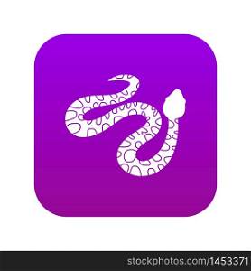 Spotted snake icon digital purple for any design isolated on white vector illustration. Spotted snake icon digital purple