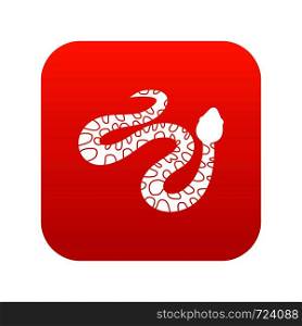 Spotted snake icon digital red for any design isolated on white vector illustration. Spotted snake icon digital red