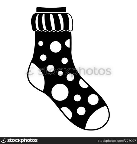 Spotted sock icon. Simple illustration of spotted sock vector icon for web. Spotted sock icon, simple style