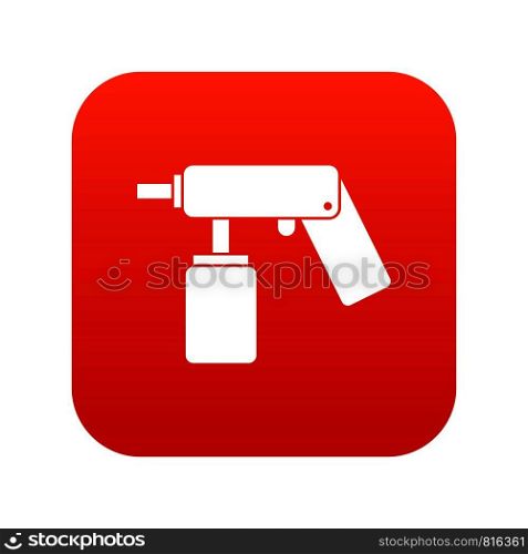 Spray aerosol can bottle with a nozzle icon digital red for any design isolated on white vector illustration. Spray aerosol can bottle with a nozzle icon digital red