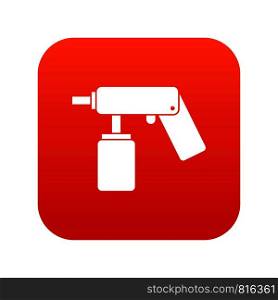Spray aerosol can bottle with a nozzle icon digital red for any design isolated on white vector illustration. Spray aerosol can bottle with a nozzle icon digital red