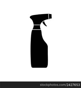 Spray bottle. Bottle spray icon. Silhouette of cleaner isolated on white background. Chemical sprayer in plastic container. Icon for clean, disinfect and wash. Vector.