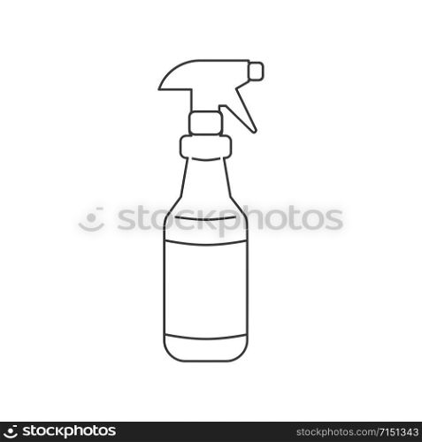 Spray bottle with trigger icon in vector line drawing