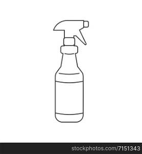 Spray bottle with trigger icon in vector line drawing