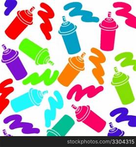 spray cans colorful background
