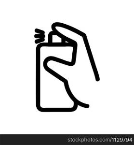 Spray for cleaning the vector icon. A thin line sign. Isolated contour symbol illustration. Spray for cleaning the vector icon. Isolated contour symbol illustration