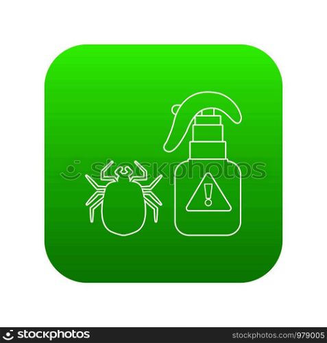 Spray icon green vector isolated on white background. Spray icon green vector