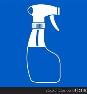 Spray icon white isolated on blue background vector illustration. Spray icon white