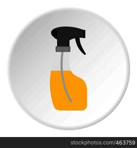 Sprayer bottle icon in flat circle isolated vector illustration for web. Sprayer bottle icon circle