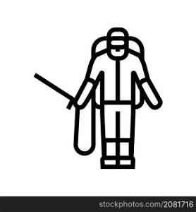 sprayer man line icon vector. sprayer man sign. isolated contour symbol black illustration. sprayer man line icon vector illustration