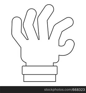 Spread palm icon. Outline illustration of spread palm vector icon for web. Spread palm icon, outline style.