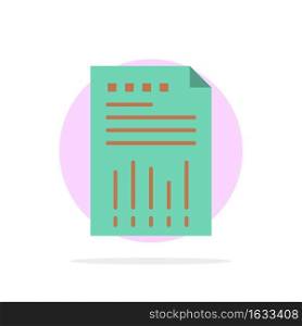 Spreadsheet, Business, Data, Financial, Graph, Paper, Report Abstract Circle Background Flat color Icon