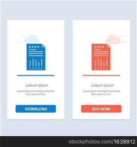 Spreadsheet, Business, Data, Financial, Graph, Paper, Report  Blue and Red Download and Buy Now web Widget Card Template