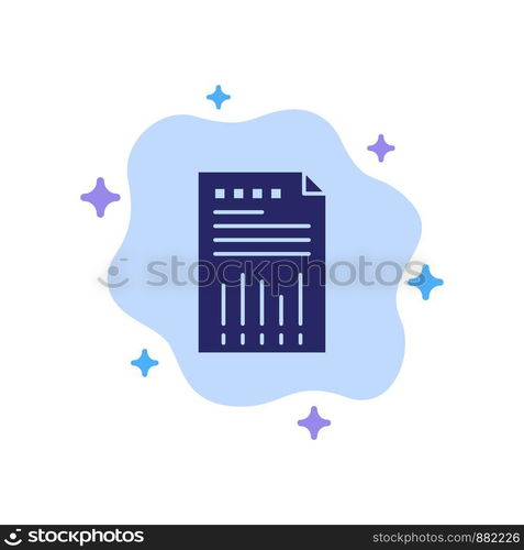 Spreadsheet, Business, Data, Financial, Graph, Paper, Report Blue Icon on Abstract Cloud Background