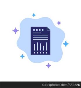 Spreadsheet, Business, Data, Financial, Graph, Paper, Report Blue Icon on Abstract Cloud Background