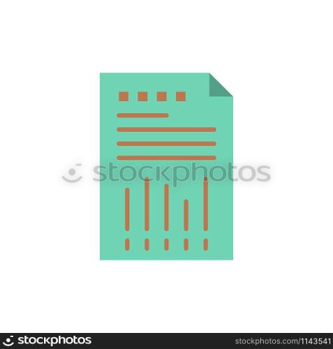 Spreadsheet, Business, Data, Financial, Graph, Paper, Report Flat Color Icon. Vector icon banner Template