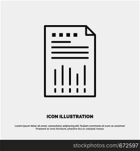 Spreadsheet, Business, Data, Financial, Graph, Paper, Report Line Icon Vector