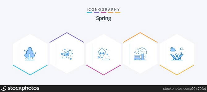 Spring 25 Blue icon pack including . green. fly. grasses. tree