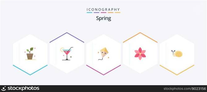 Spring 25 Flat icon pack including easter. spring. fly. nature. flower