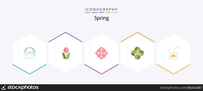 Spring 25 Flat icon pack including . light. rose. brightness. spring flower