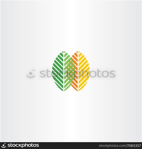 spring and autumn leaves vector icon