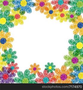 Spring Background. Hand drawn flowers