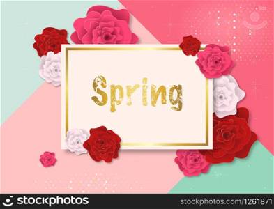 Spring Background with Colorful Roses