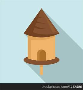Spring bird house icon. Flat illustration of spring bird house vector icon for web design. Spring bird house icon, flat style