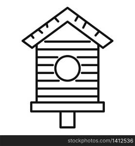 Spring bird house icon. Outline spring bird house vector icon for web design isolated on white background. Spring bird house icon, outline style