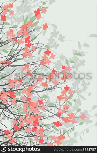 Spring blossom floral decorative design for backgrounds and print