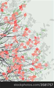 Spring blossom floral decorative design for backgrounds and print