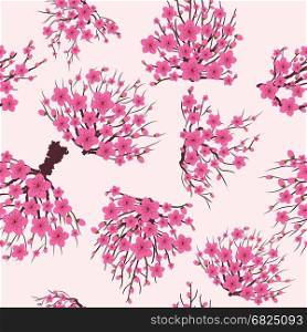 Spring blossom flowers backgrounds - seamless floral pattern