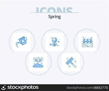 Spring Blue Icon Pack 5 Icon Design. plant. growing. bottle. flower. macro