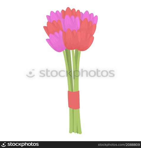 Spring bouquet icon cartoon vector. Flower bunch. Floral decor. Spring bouquet icon cartoon vector. Flower bunch
