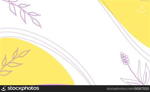 Spring bright abstract background for the banner.  Flowers, plants. Space for text. Vector illustration.