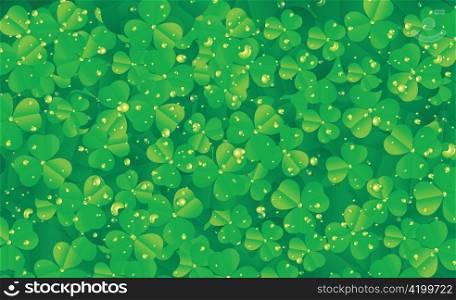 spring clover with bubbles vector illustration