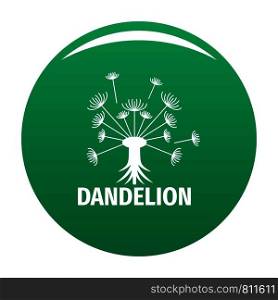 Spring dandelion logo icon. Simple illustration of spring dandelion vector icon for any design green. Spring dandelion logo icon vector green