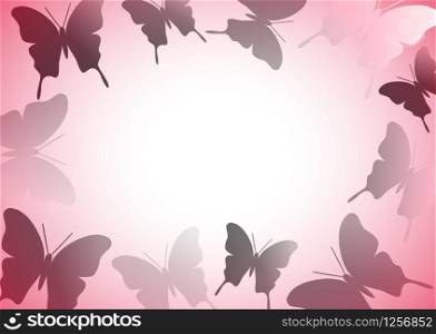 Spring design background. Card for spring season with frame and butterfly. Vector illustration for cover or poster